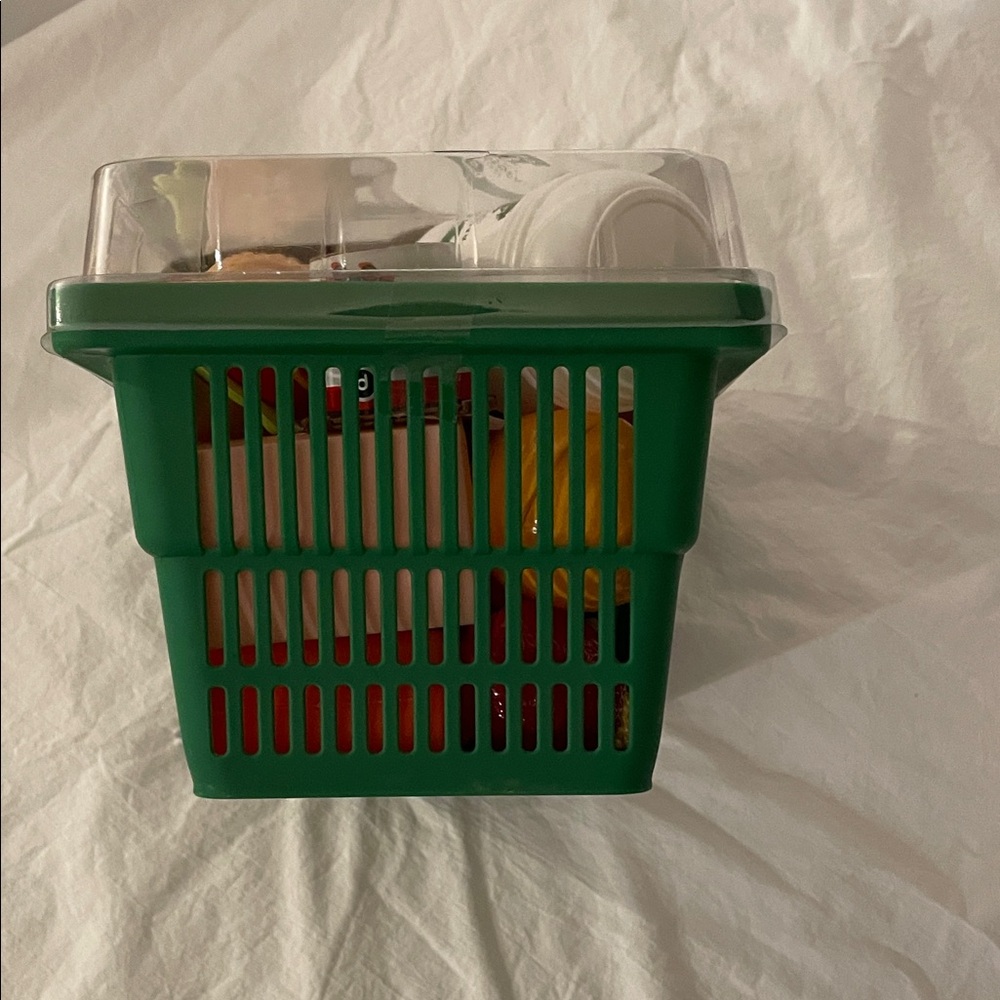 Publix Kids Play Food Set with Basket - Green and White - Picture 3 of 7